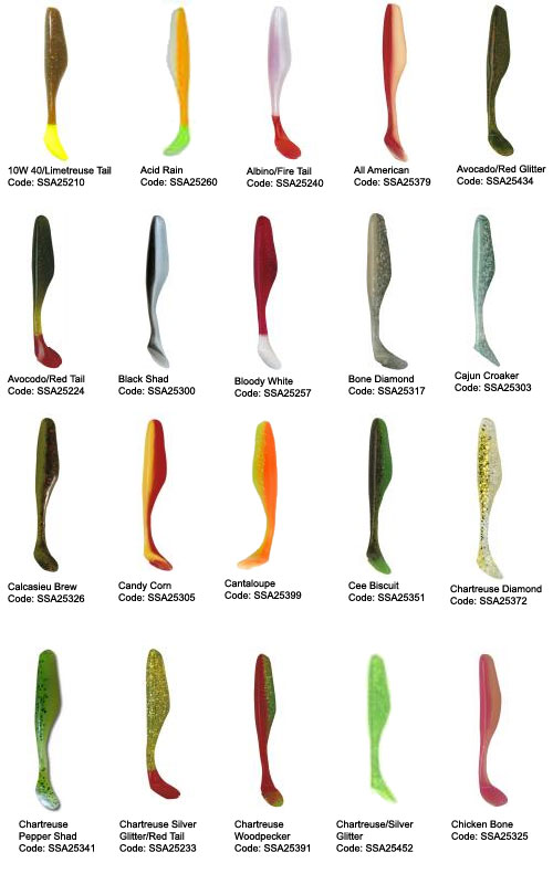 colors Bass Assassin  4-inch Sea Shads