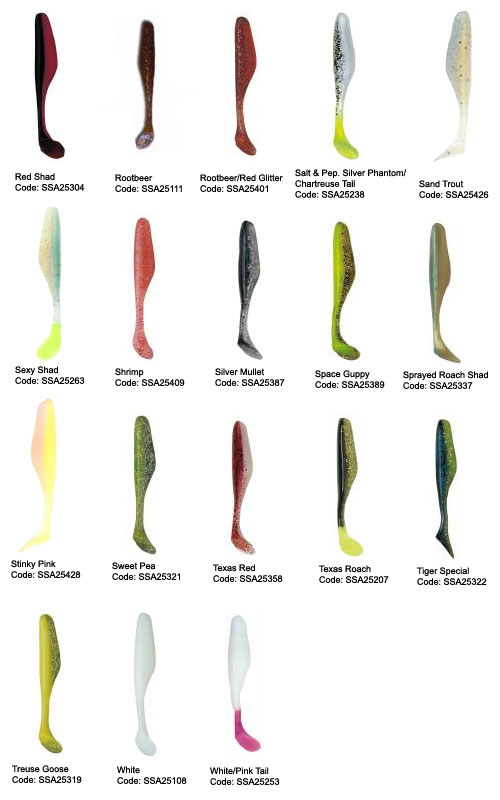 colors Bass Assassin  4-inch Sea Shads